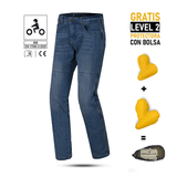 BELA DRIFTER MEN MOTORCYCLE DENIM JEANS 32L MEDIUM BLUE