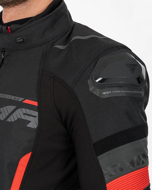 SHIMA SOLID 2.0 MEN'S MOTORCYCLE TEXTILE JACKET BLACK/WHITE
