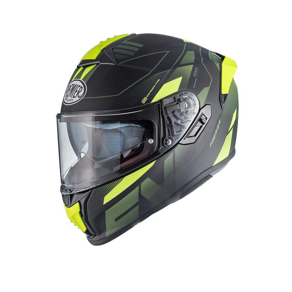 Premier Evolution PRY9BM Full-Face Motorcycle Helmet – Black/Yellow