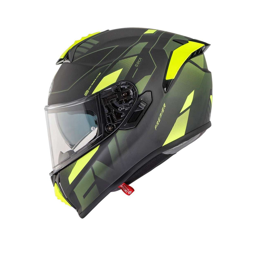 Premier Evolution PRY9BM Full-Face Motorcycle Helmet – Black/Yellow