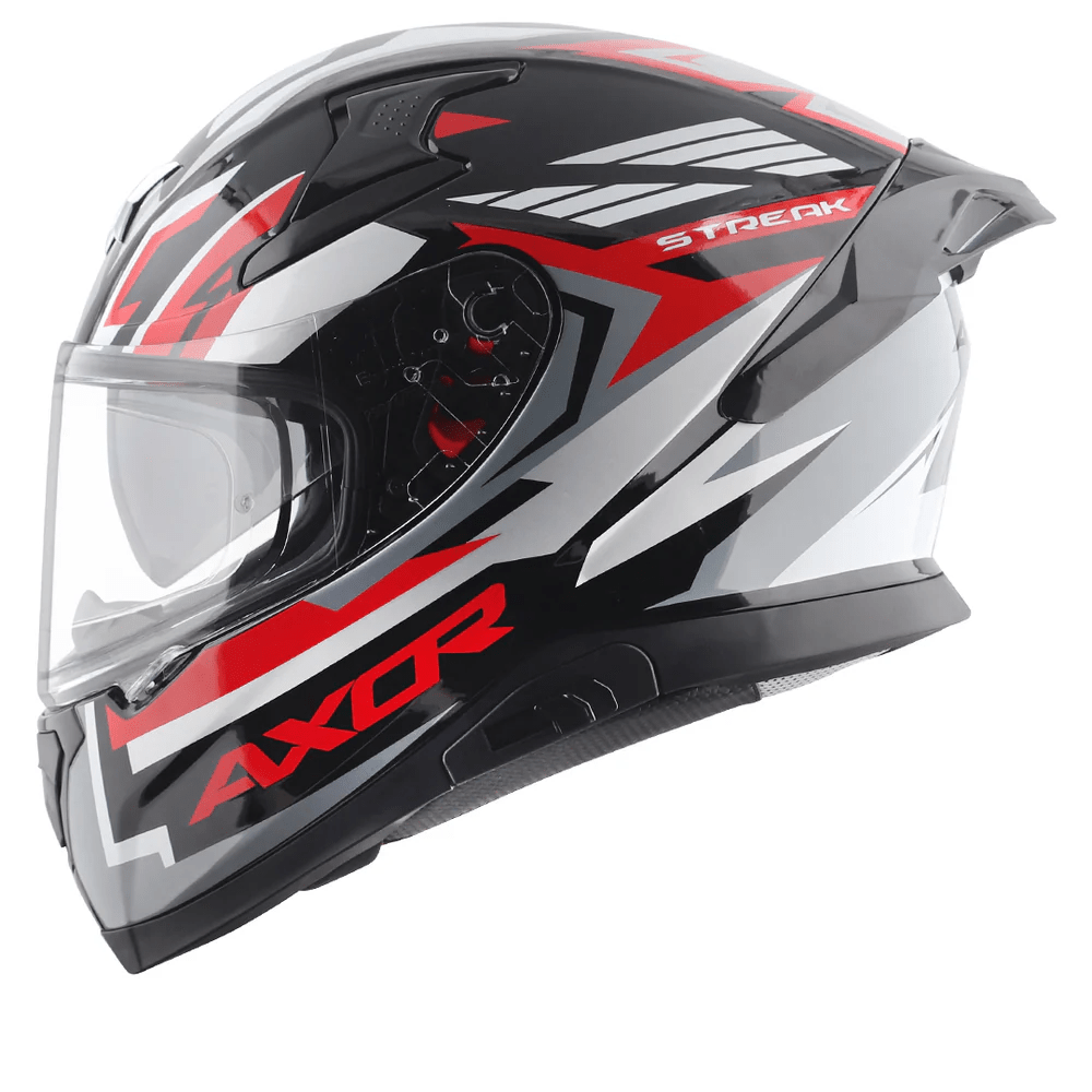 AXOR APEX STREAK FULL FACE MOTORCYCLE HELMET BLACK_RED