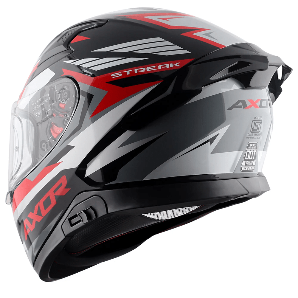 AXOR APEX STREAK FULL FACE MOTORCYCLE HELMET BLACK_RED