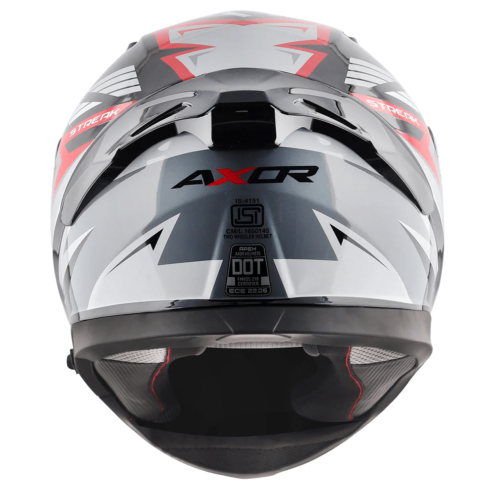 AXOR APEX STREAK FULL FACE MOTORCYCLE HELMET BLACK_RED