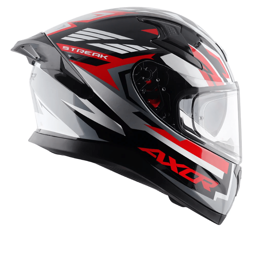 AXOR APEX STREAK FULL FACE MOTORCYCLE HELMET BLACK_RED