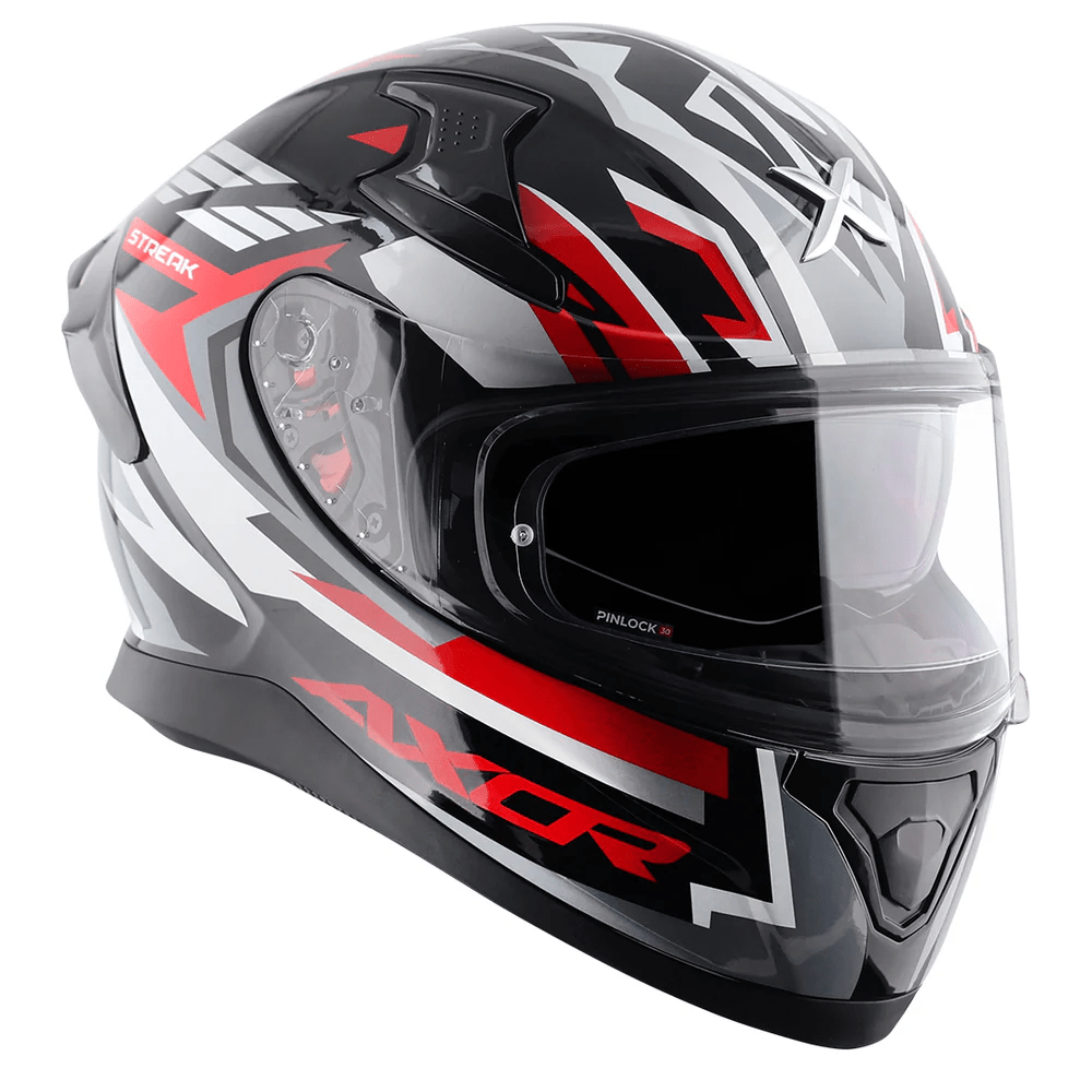 AXOR APEX STREAK FULL FACE MOTORCYCLE HELMET BLACK_RED