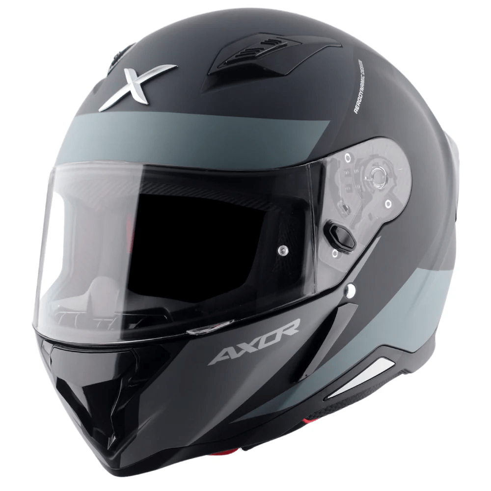 AXOR HUNTER TURBO FULL FACE MOTORCYCLE HELMET BLACK MATTE_GRAY