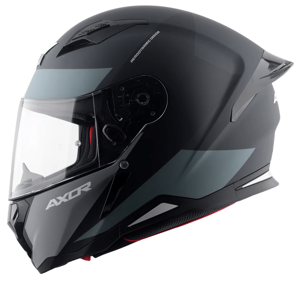AXOR HUNTER TURBO FULL FACE MOTORCYCLE HELMET BLACK MATTE_GRAY