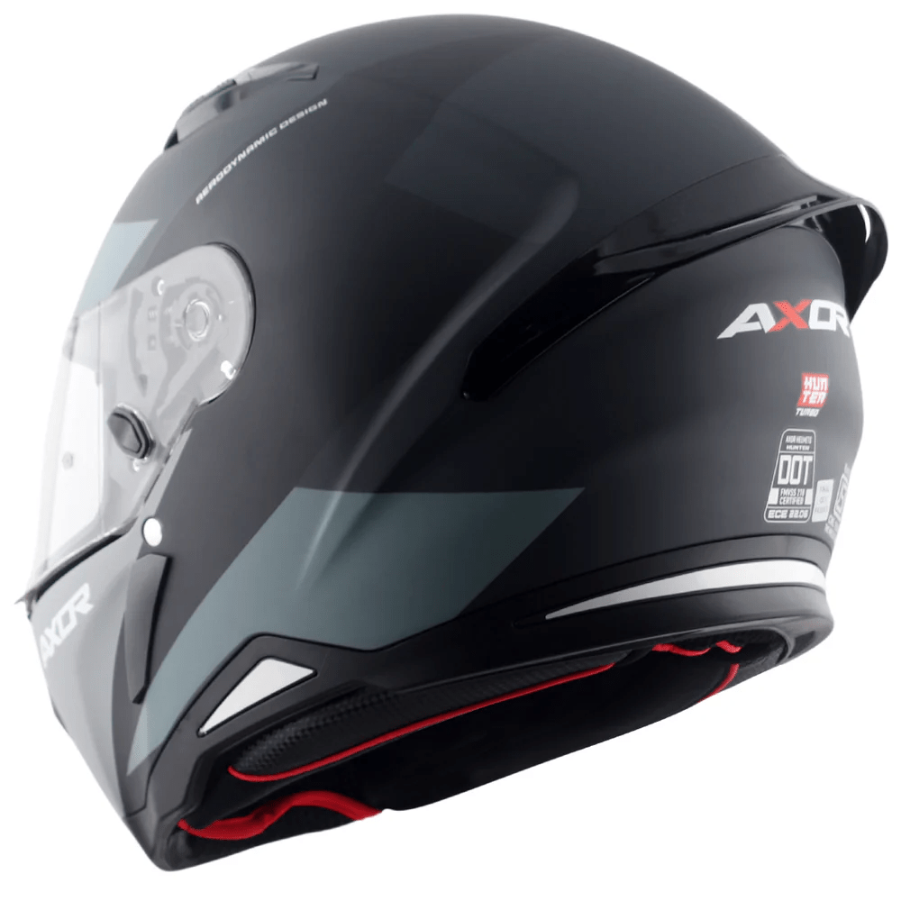 AXOR HUNTER TURBO FULL FACE MOTORCYCLE HELMET BLACK MATTE_GRAY
