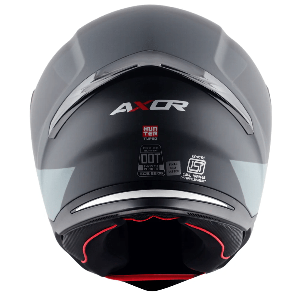 AXOR HUNTER TURBO FULL FACE MOTORCYCLE HELMET BLACK MATTE_GRAY