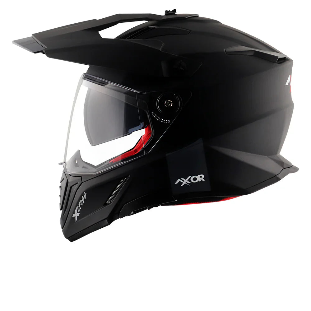 AXOR X-CROSS SPORT DUAL VISOR MOTORCYCLE HELMET BLACK MATTE