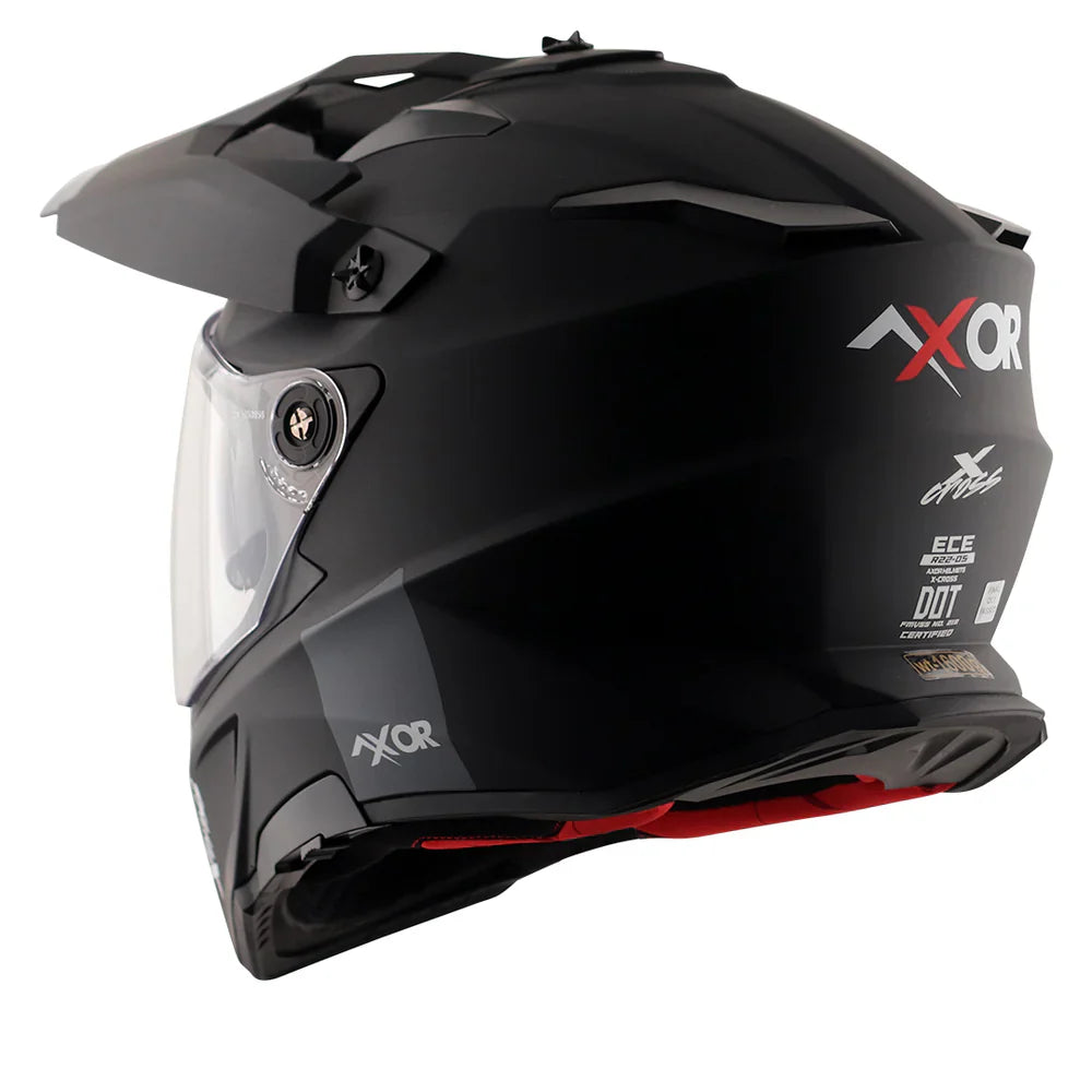 AXOR X-CROSS SPORT DUAL VISOR MOTORCYCLE HELMET BLACK MATTE