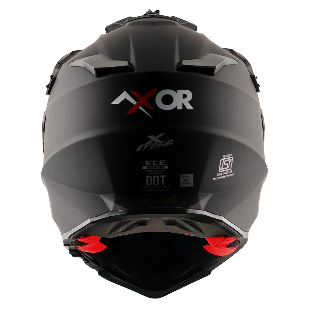 AXOR X-CROSS SPORT DUAL VISOR MOTORCYCLE HELMET BLACK MATTE