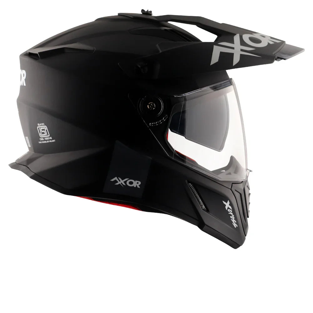 AXOR X-CROSS SPORT DUAL VISOR MOTORCYCLE HELMET BLACK MATTE