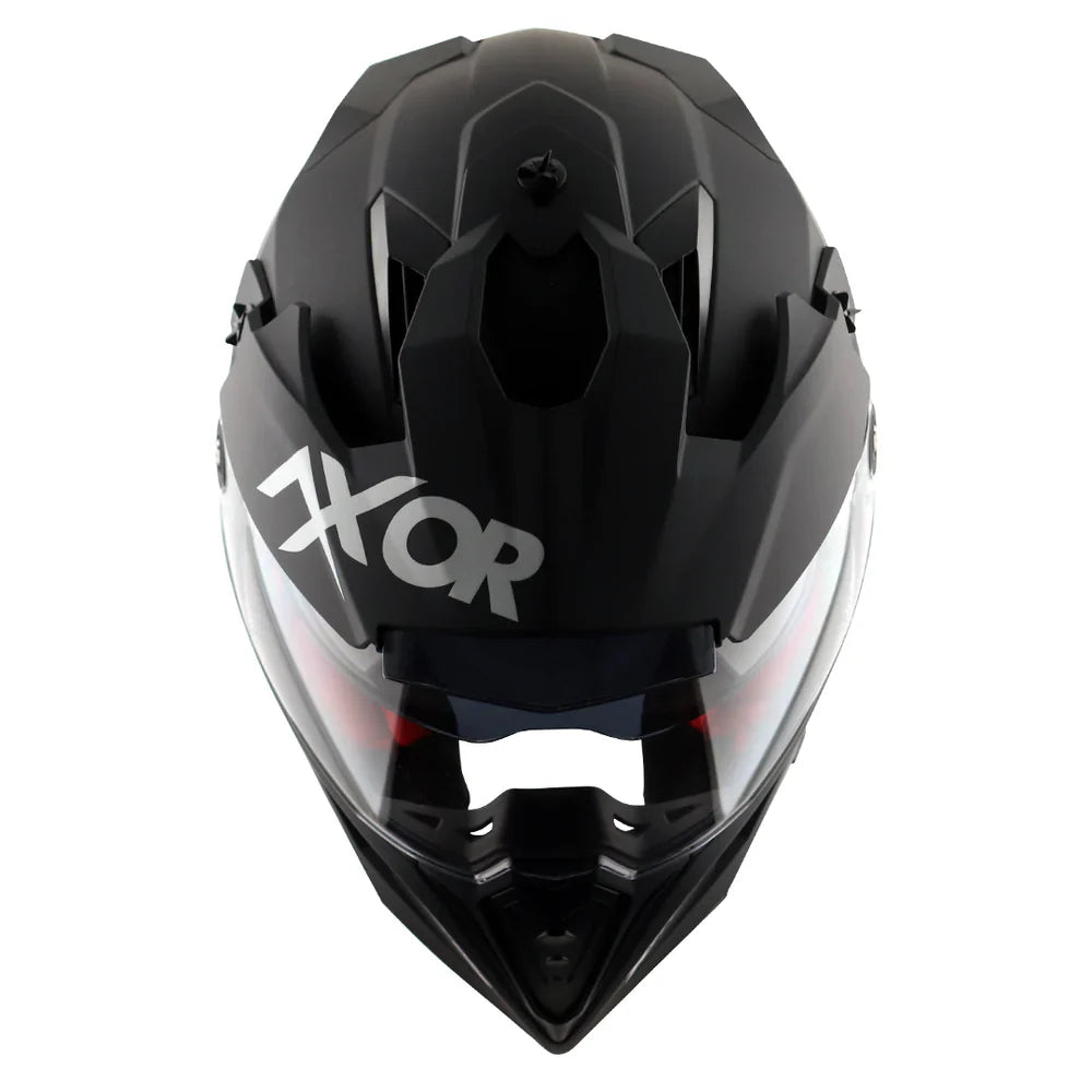 AXOR X-CROSS SPORT DUAL VISOR MOTORCYCLE HELMET BLACK MATTE