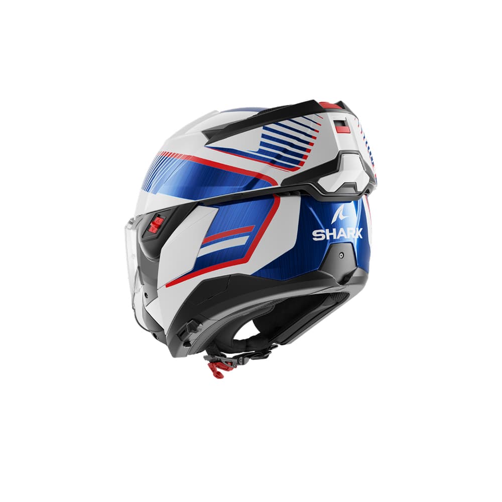 SHARK OXO SIEVE blanco cromado y azul motocicleta modular Casco