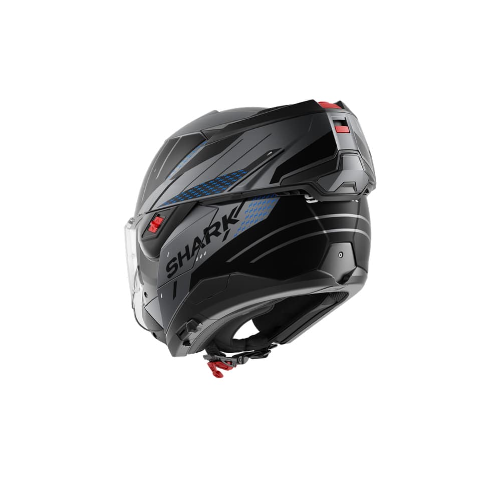 SHARK OXO RYDGER ABATIBLE MODULAR CASCO AZUL ANTRACITA MAT NEGRO