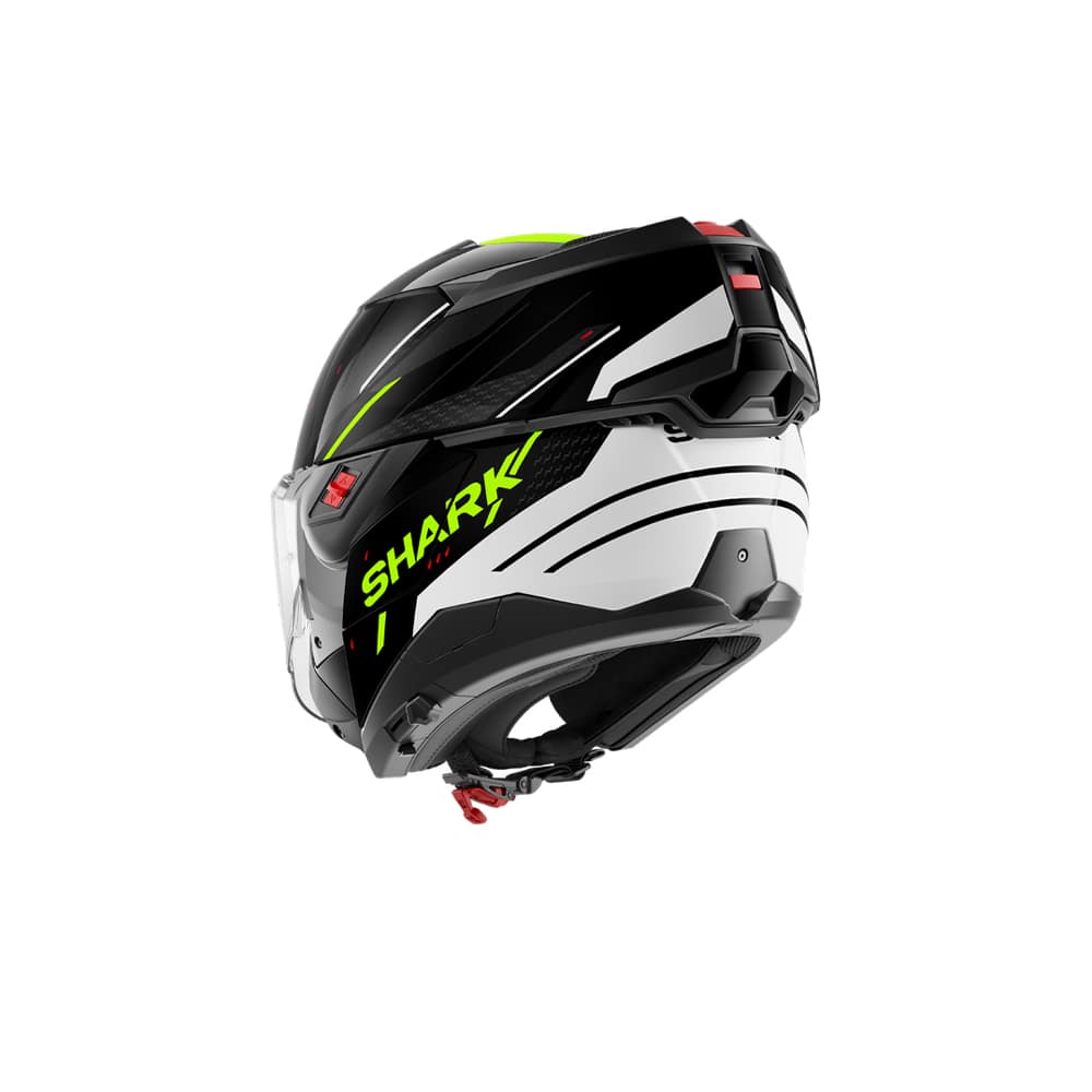 SHARK OXO RYDGER ABATIBLE MODULAR CASCO NEGRO BLANCO AMARILLO