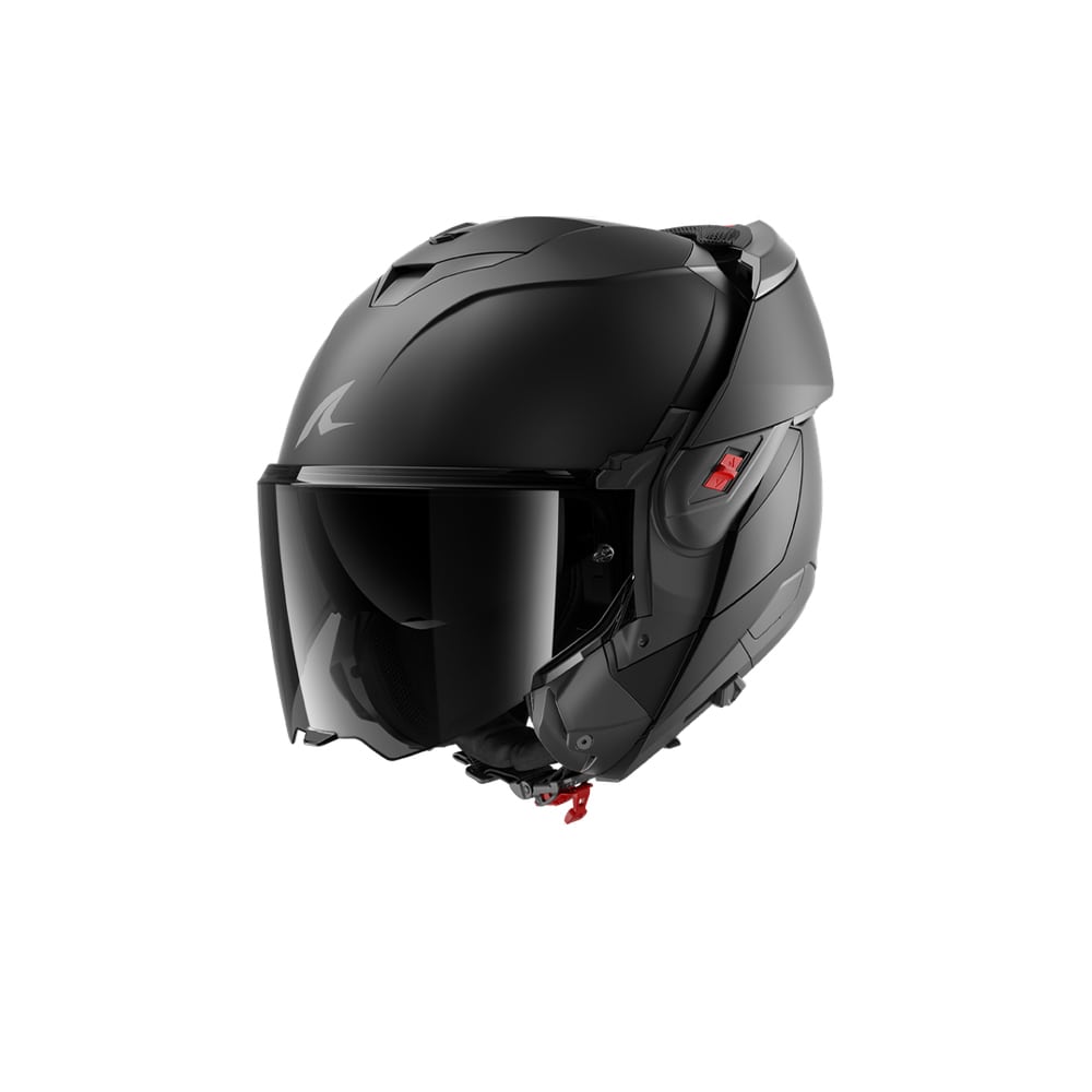 SHARK OXO DARK SHADOW ABATIBLE CASCO NEGRO MATE