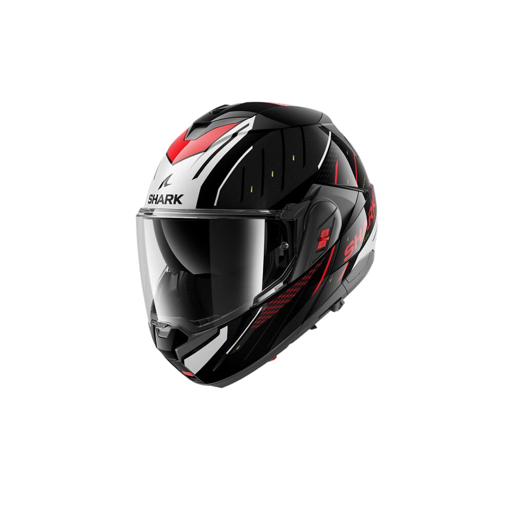 SHARK OXO RYDGER ABATIBLE MODULAR CASCO NEGRO PLATA ROJO
