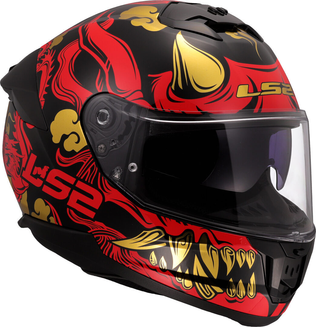 LS2 FF808 STREAM II DARKO MOTORCYCLE FULL FACE HELMET BLACK RED