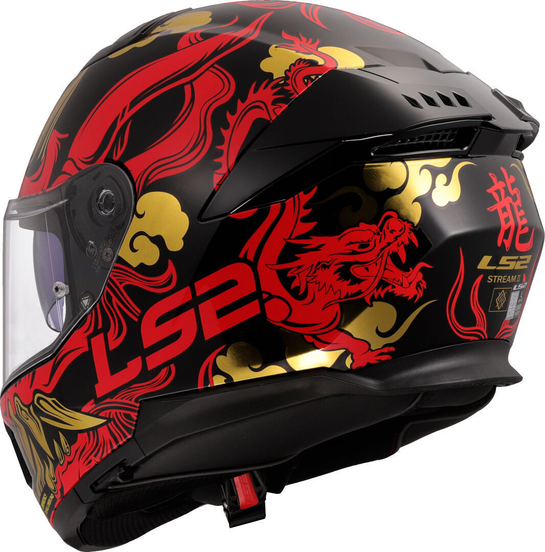 LS2 FF808 STREAM II DARKO MOTORCYCLE FULL FACE HELMET BLACK RED