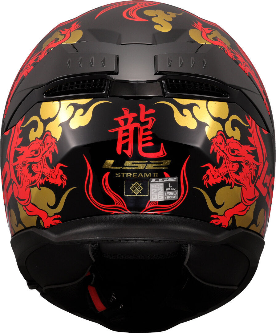 LS2 FF808 STREAM II DARKO MOTORCYCLE FULL FACE HELMET BLACK RED