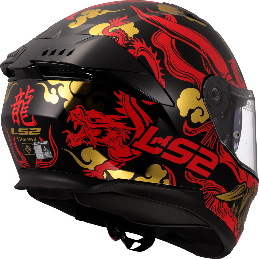 LS2 FF808 STREAM II DARKO MOTORCYCLE FULL FACE HELMET BLACK RED