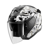 SHARK SKWAL JET PRANZ MOTORCYCLE HELMET BLACK WHITE GOLD