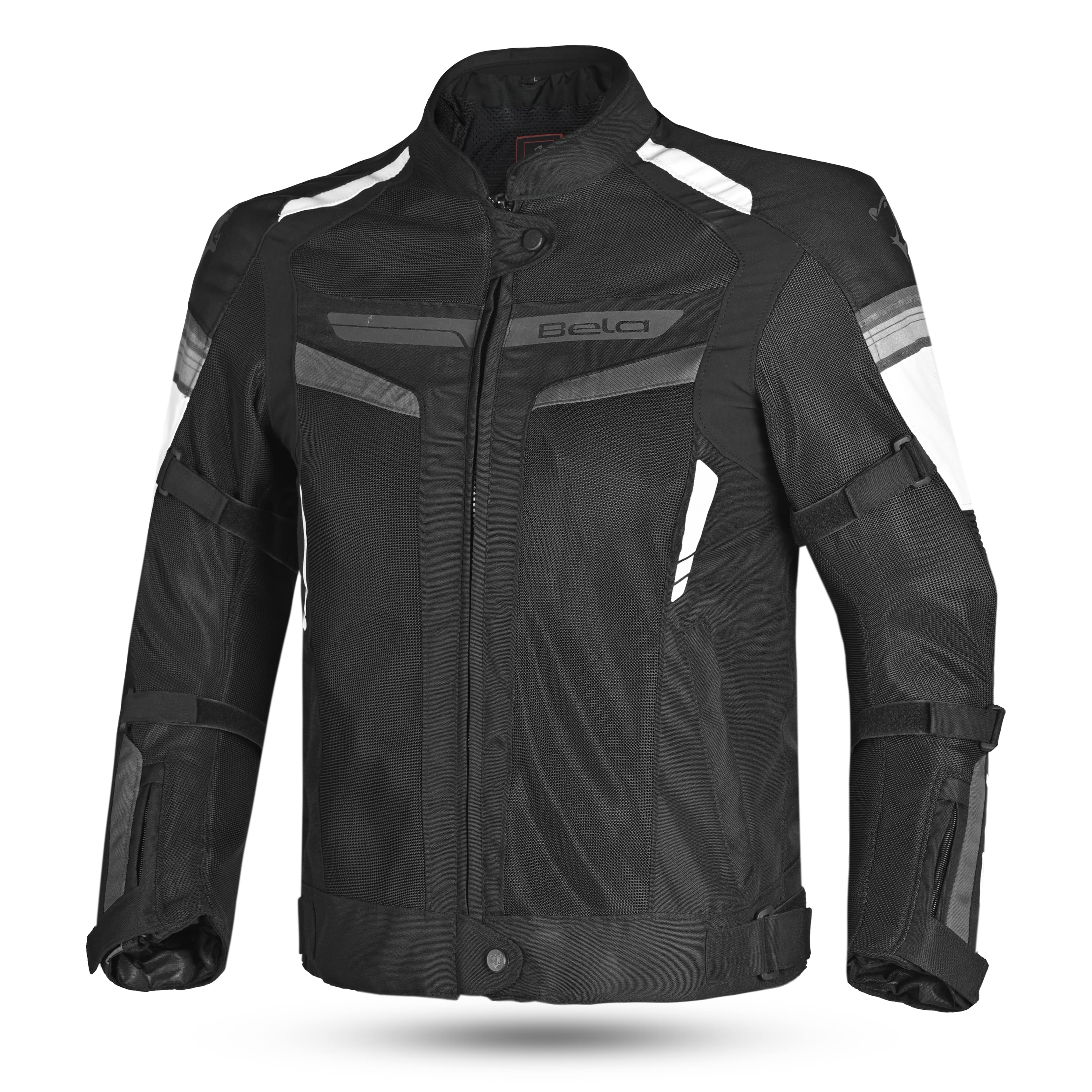 BELA Sprinter Textile Motorbike Jacket Black/White/Grey
