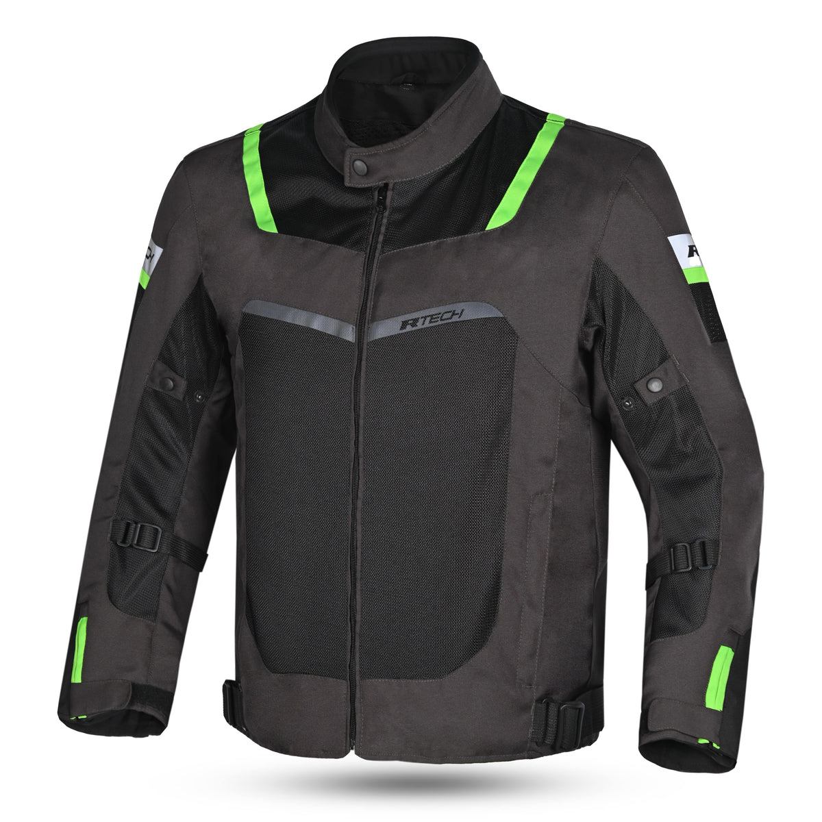 R-TECH SPIRAL MESH MUD MOTORCYCLE JACKETS BLACK GREEN