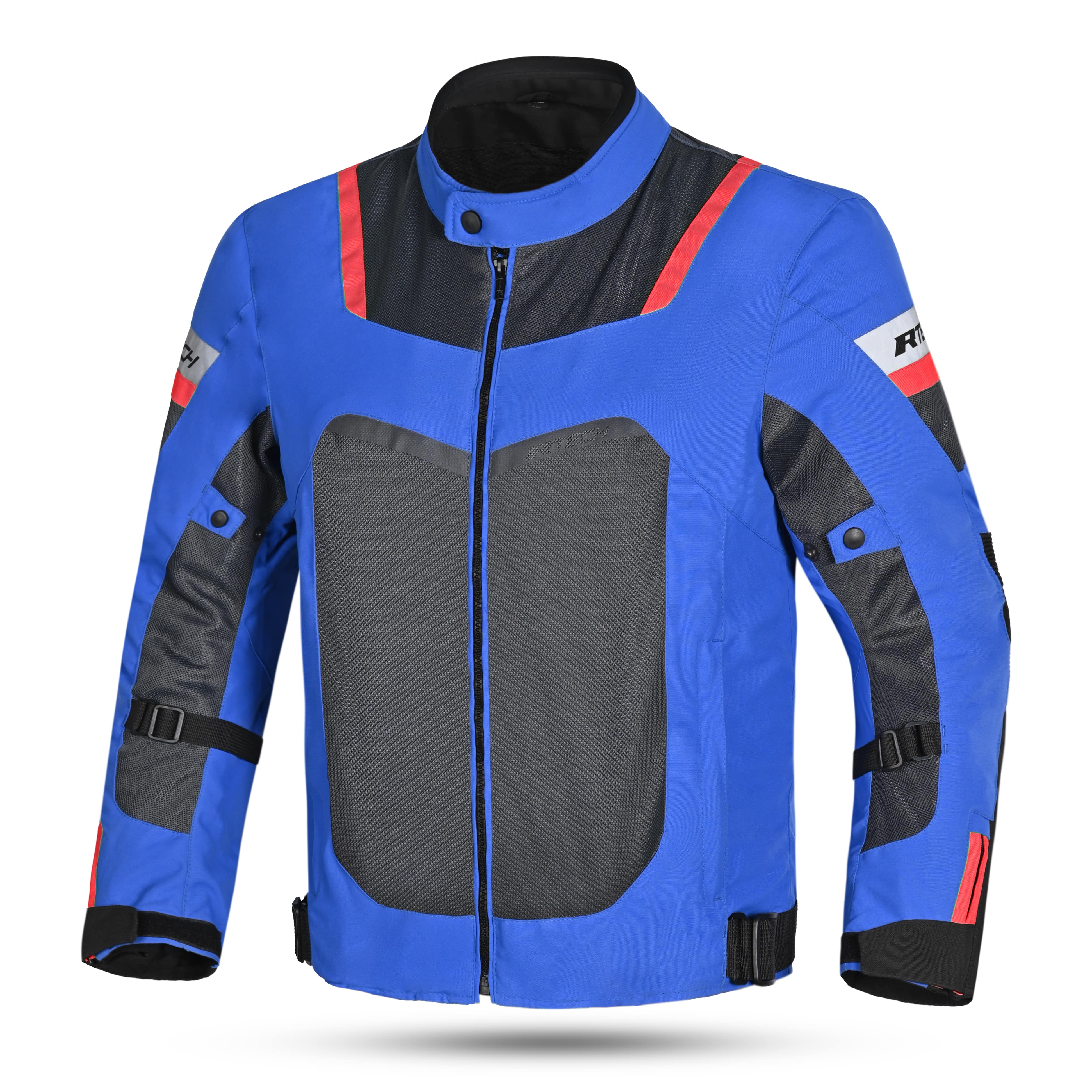R-TECH SPIRAL MESH Motorcycle Textile Jacket Blue Black Red