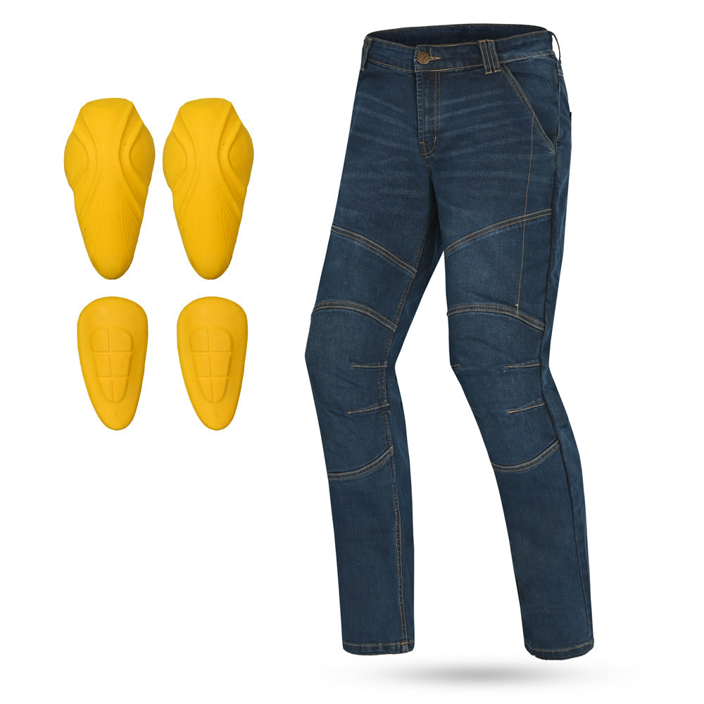 BELA Blue Denim Crack Jeans Pants