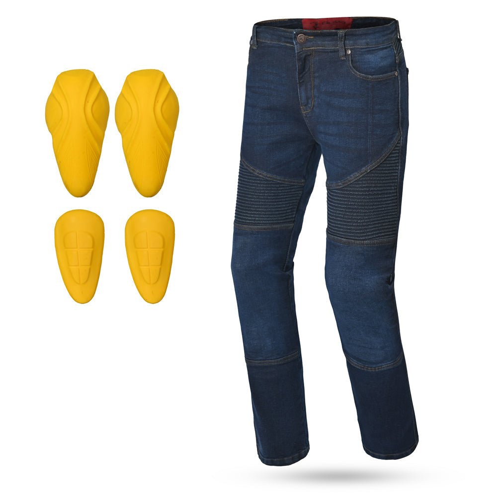 BELA URBAN LADY MOTORCYCLE DENIM JEANS INDIGO BLUE