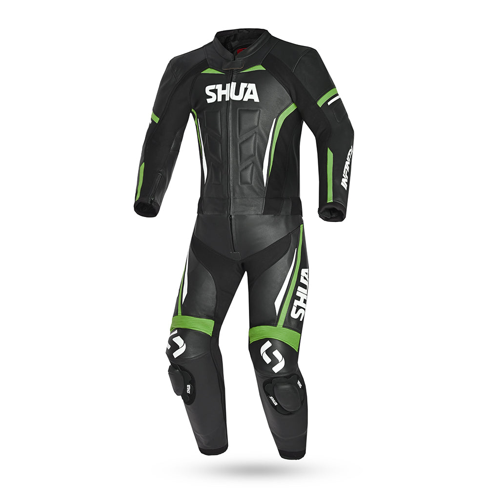 SHUA Infinity 2PC Motorcycle Racing Suit - Black Green