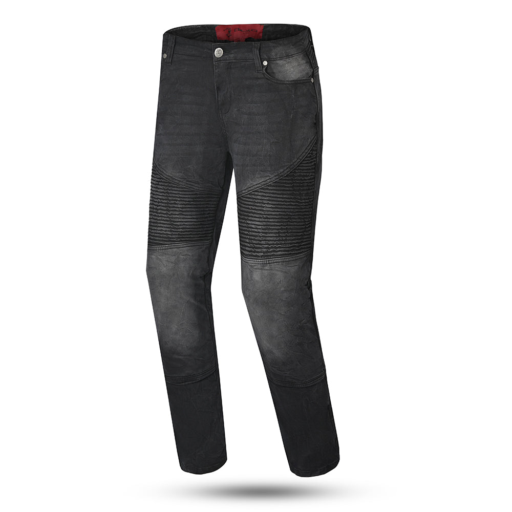 BELA URBAN LADY MOTORCYCLE DENIM JEANS BLACK SPRAY