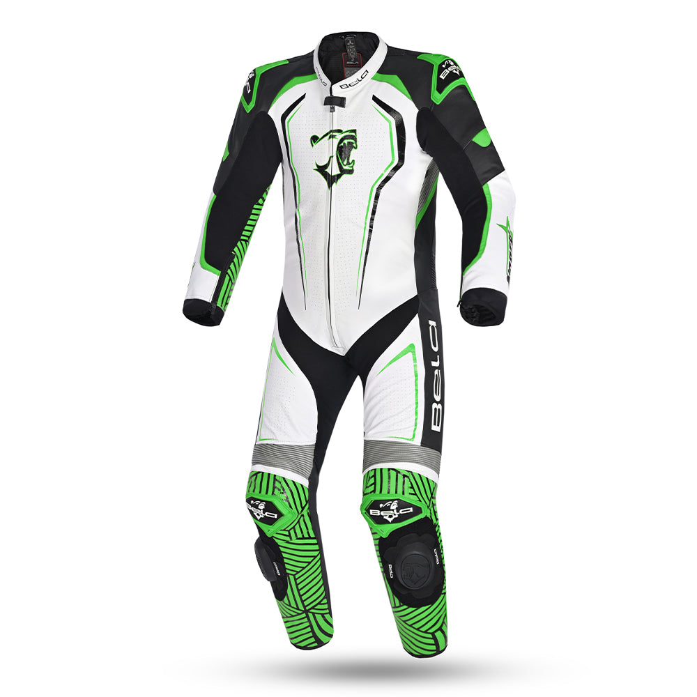 BELA North Star 1 PC Motorcycle Suit White Black Green