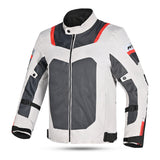 R-Tech Spiral Mesh Motorcycle Touring Jacket Black White Grey Red