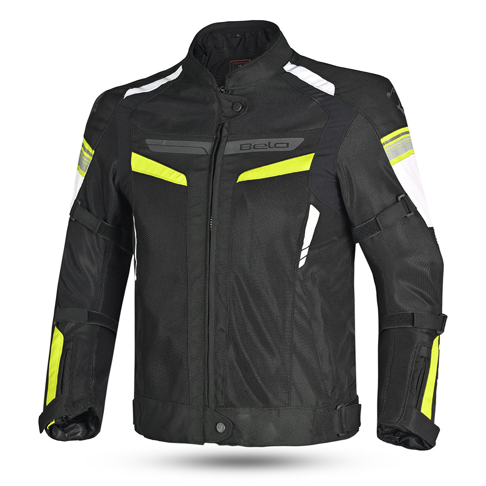 Bela Sprinter Men Motorcycle Textile Jacket Black/Yellow Fluro