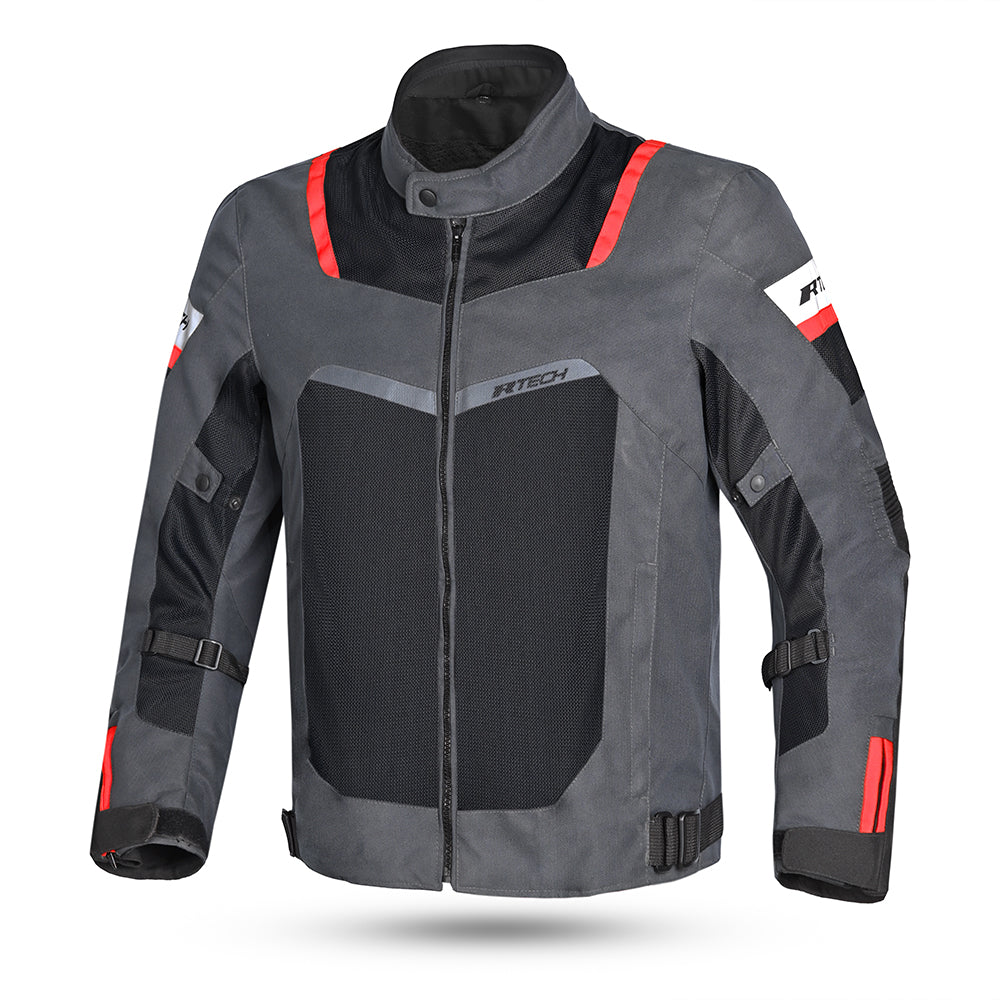 R-TECH - SPIRAL MESH Motorcycle Jacket Anthracite/Black/Red