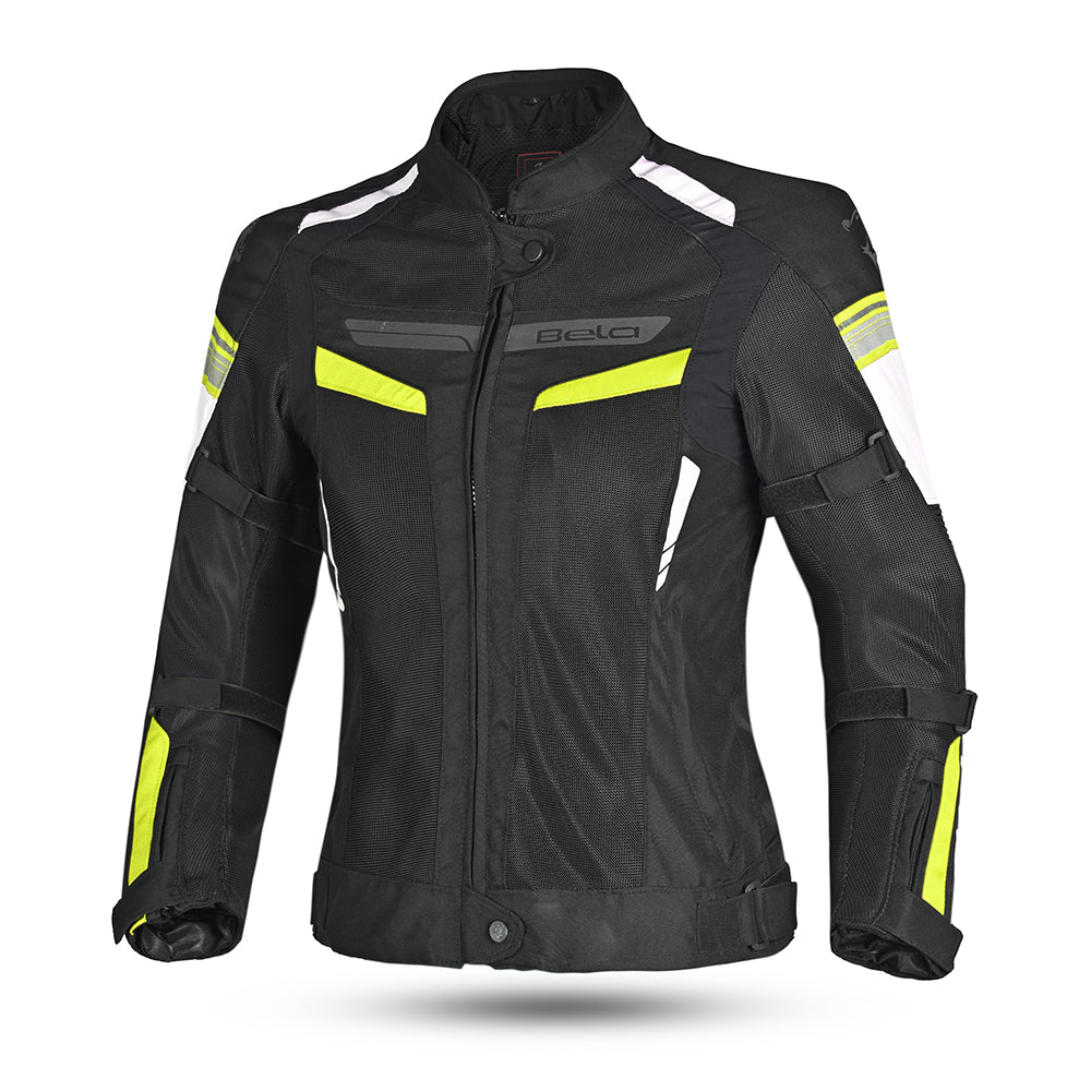 BELA Sprinter Lady Textile Motorbike Jacket Black/Yellow/Fluro
