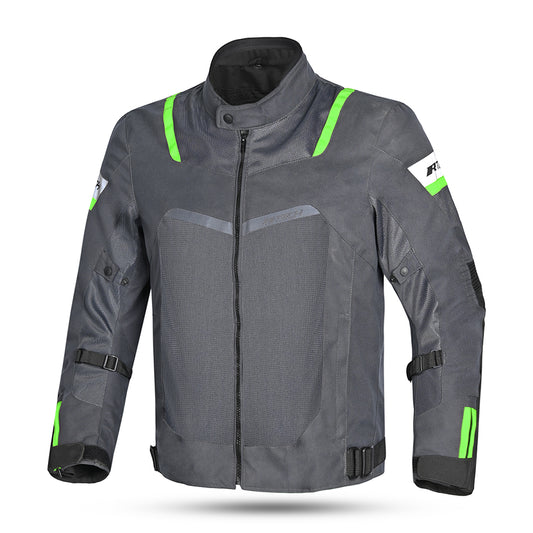 R-Tech Spiral Mesh Motorcycle Sports Touring Jacket Anthracite Grey Green 