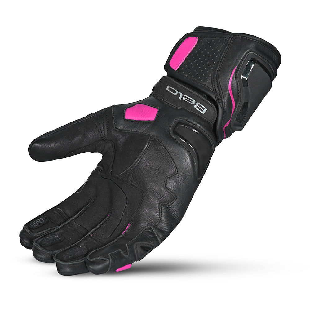 BELA Venom Lady Motorcycle Racing Gloves Black Pink 