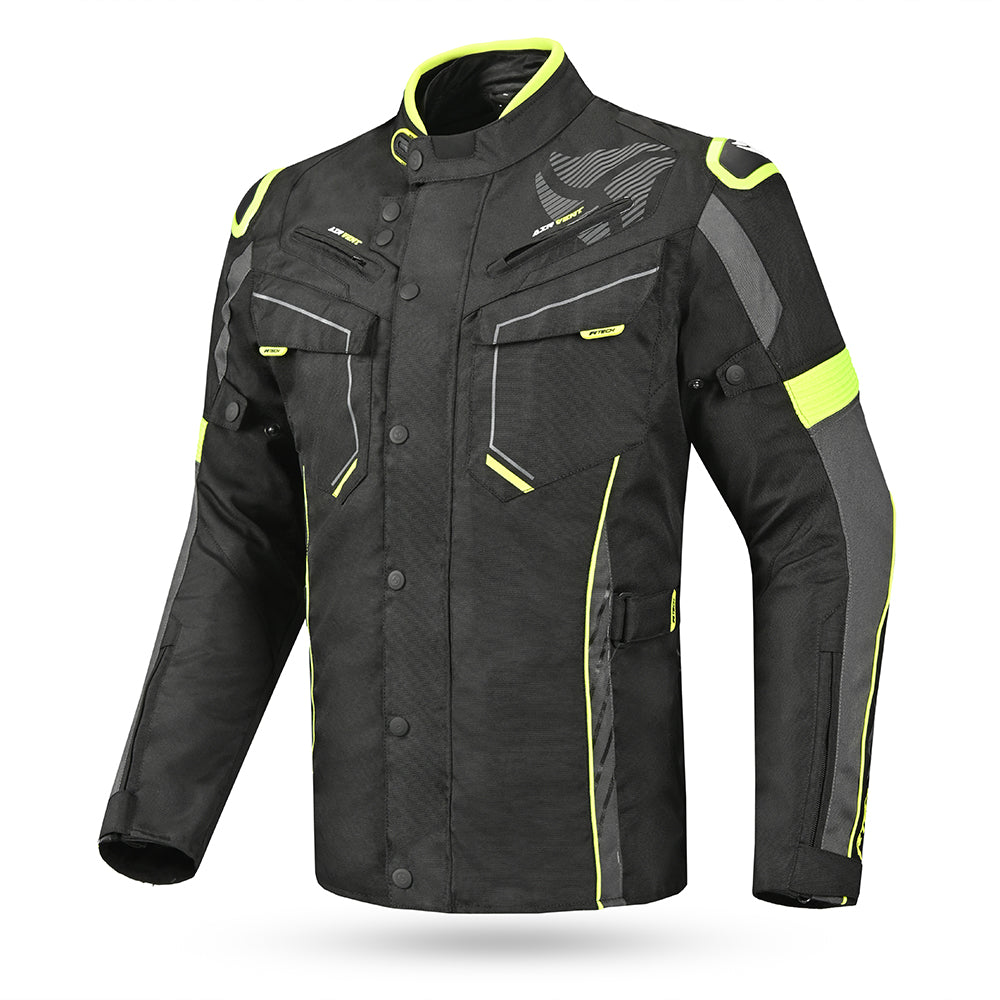 R-TECH KNIGHT RIDER 3IN1 Motorcycle Jacket (Long) Black/Anthracite/Yellow