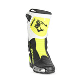 BELA - Turbo Track Racing Motorcycle Boots - Black White Yellow Flour - DELIVERY WITHIN 8 WEEKS 