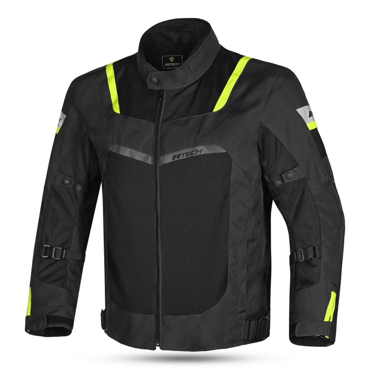R-TECH SPIRAL MESH Summer Motorcycle Textile Jacket Black Yellow
