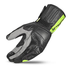 BELA Iglo Motorcycle Leather Gloves Black Yellow Flou 