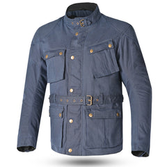 BELA Tactical Wax Cotton Urban Jacket Navy Blue front view