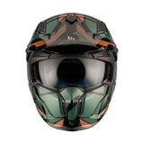 MT Streetfighter Matte Black Green Gold Luxury Motorbike Adventure Helmet