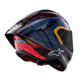 Alpine Supertech R10 Martinator Motorcycle Racing Helmet Blue Purple Red