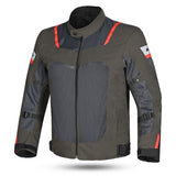 R-Tech Spiral Mesh Motorcycle Touring Jacket Mud Grey Red images